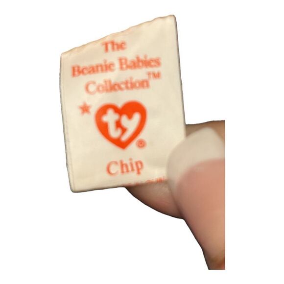 Ty Beanie Baby Chip the Cat Retired RARE Errors Mint 1996 w/tag protector case. - Picture 6 of 7